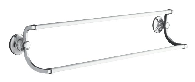 Kohler K-11413-P Bancroft(R) 24"" double towel bar in Polished Chrome with White bar