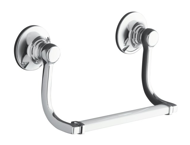Kohler K-11416-P Bancroft(R) hand towel holder in Polished Chrome with White bar