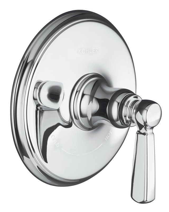 Kohler K-T10593-4 Bancroft(R) thermostatic trim with metal lever handle valve not included