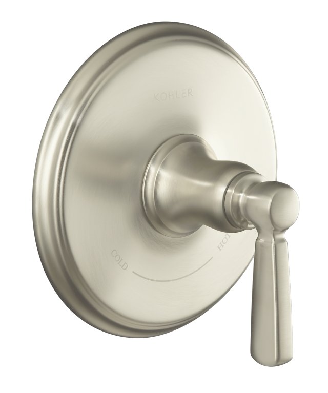 Kohler K-T10593-4-BN; Bancroft (R) thermostatic trim with metal lever handle valve not included; in Vibrant Brushed Nickel
