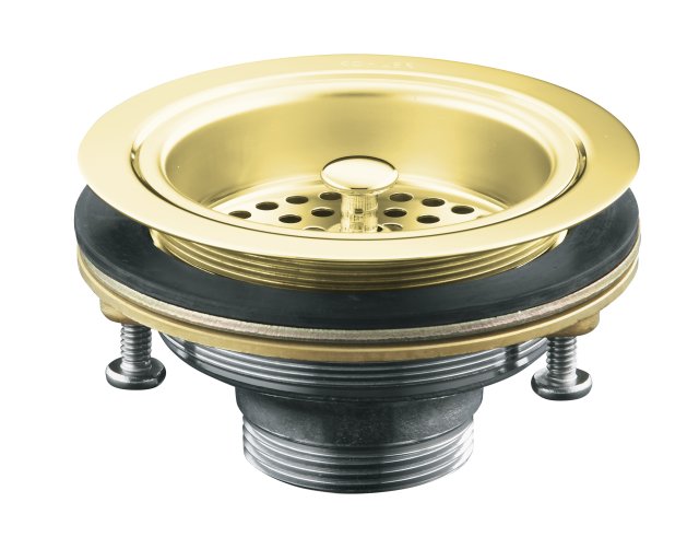 Kohler K-8799-PB; Duostrainer (R) sink strainer less tailpiece; in Vibrant Polished Brass