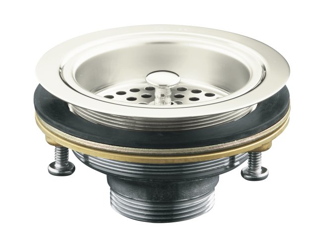 Kohler K-8799-SN; Duostrainer (R) sink strainer less tailpiece; in Vibrant Polished Nickel