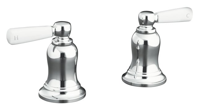 Kohler K-T10587-4P Bancroft(R) bath- or deck-mount high-flow bath valve trim with White ceramic lever handles valve not included