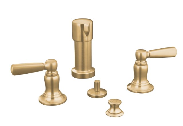 Kohler K-10586-4-BV; Bancroft (R) bidet faucet with lever handles; in Vibrant Brushed Bronze; Discontinued Product
