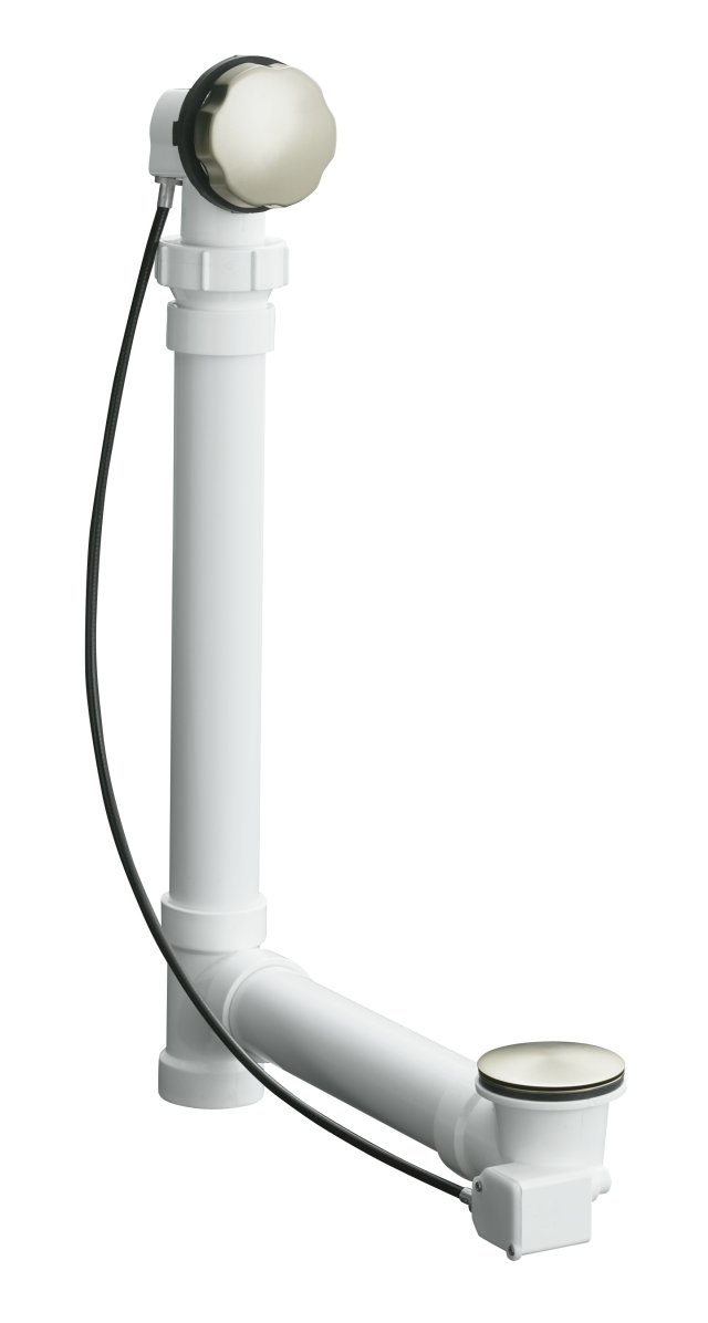 Kohler K-7213-BN; Clearflo cable bath drain with PVC tubing; in Vibrant Brushed Nickel
