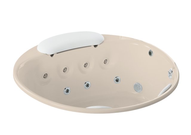 Kohler K-1394-H3 RiverBath(R) 66"" round whirlpool less chromatherapy