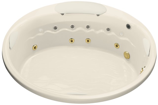 Kohler K-1397-H2-47 RiverBath(R) 75"""" round whirlpool with chromatherapy; Discontinued Product