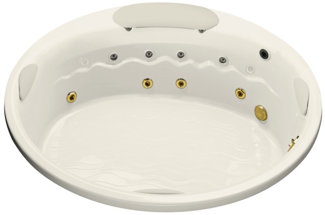 Kohler K-1397-H2-7; RiverBath (R) 75"""" round whirlpool with chromatherapy; in Black Black; Discontinued Prdouct