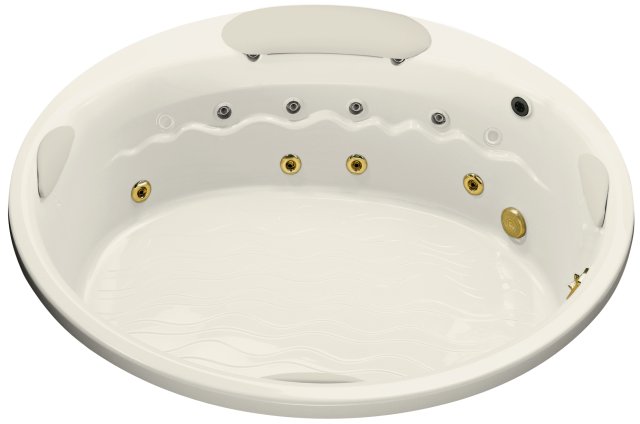 Kohler K-1397-H2 RiverBath(R) 75"" round whirlpool with chromatherapy