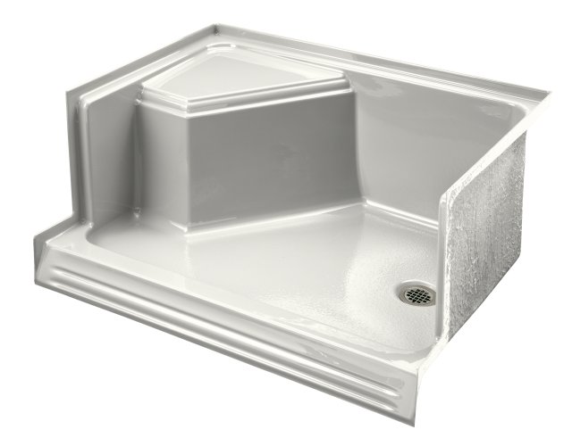 Kohler K-9488 Memoirs(R) 48"" shower receptor with integral seat at left and right-hand drain
