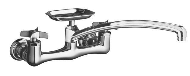 Kohler K-7856-3 Clearwater(R) sink supply faucet with 12"" spout reach and cross handles