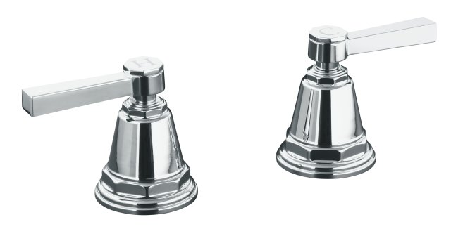 Kohler K-T13141-4A Pinstripe(R) Pure bath- or deck-mount high-flow bath valve trim with lever handles handles only valve not included