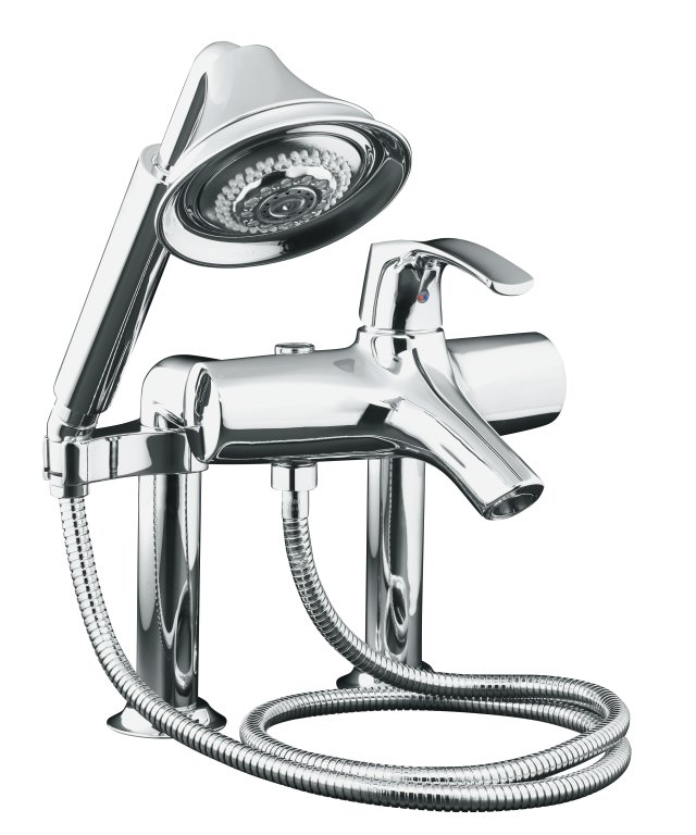 Kohler K-18486-4-CP; Symbol (TM) Roman bath filler with handshower; in Polished Chrome; Discontinued Product