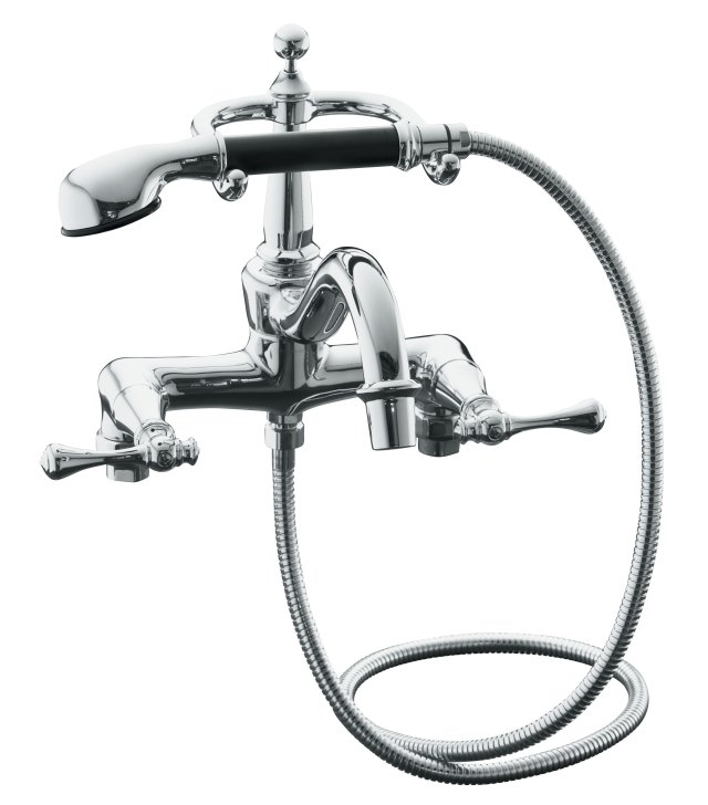 Kohler K-16210-4A Revival(R) bath faucet with handshower diverter spout and traditional lever handles