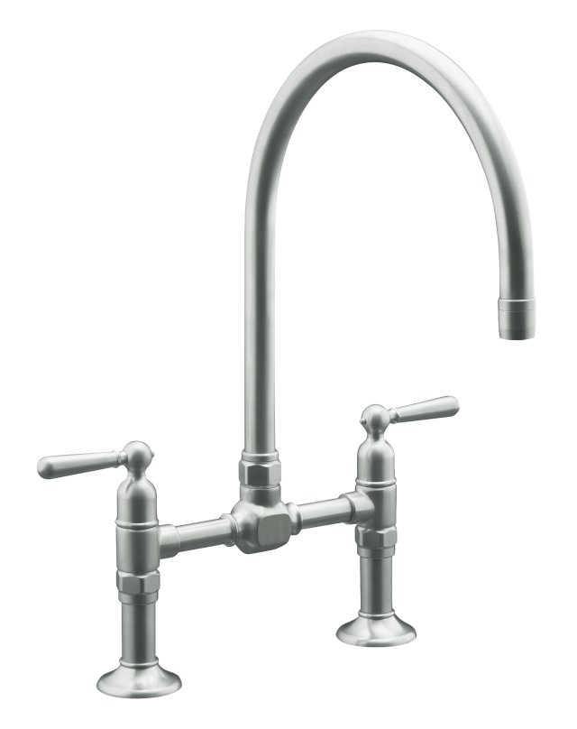 Kohler K-7337-4 HiRise(TM) stainless deck mount bridge kitchen faucet