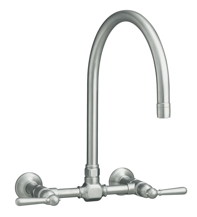 Kohler K-7338-4 HiRise(TM) stainless wall mount bridge kitchen faucet