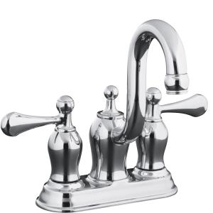 Kohler K-11550-4D Bellhaven centerset lavatory faucet with lever