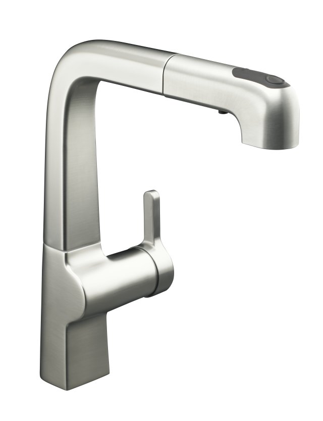 Kohler K-6331-VS; Evoke (TM) single-control pullout kitchen faucet; in Vibrant Stainless; Discontinued Product