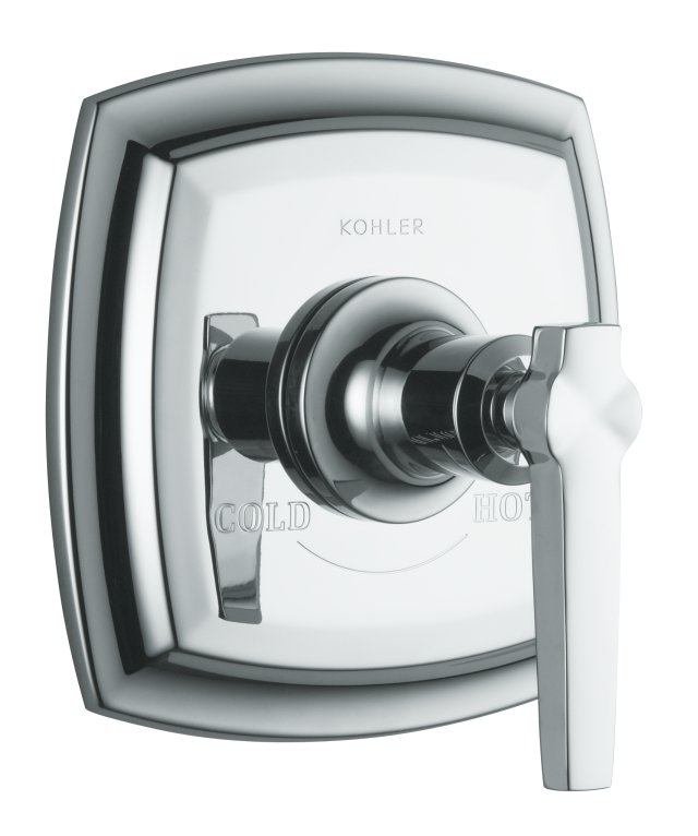 Kohler K-T16239-4-CP; Margaux (R) thermostatic valve trim with lever handle valve not included; in Polished Chrome