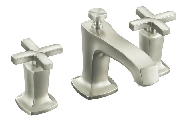 Kohler K-16232-3-BN; Margaux (R) widespread lavatory faucet with cross handles; in Vibrant Brushed Nickel