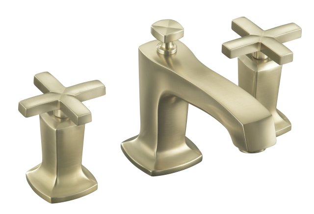 Kohler K-16232-3-BV; Margaux (R) widespread lavatory faucet with cross handles; in Vibrant Brushed Bronze