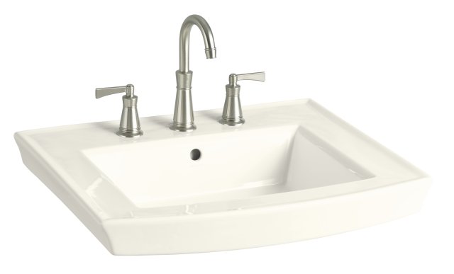 Kohler K-2358-8-58; Archer (TM) pedestal lavatory basin with 8" centers; in Thunder Grey