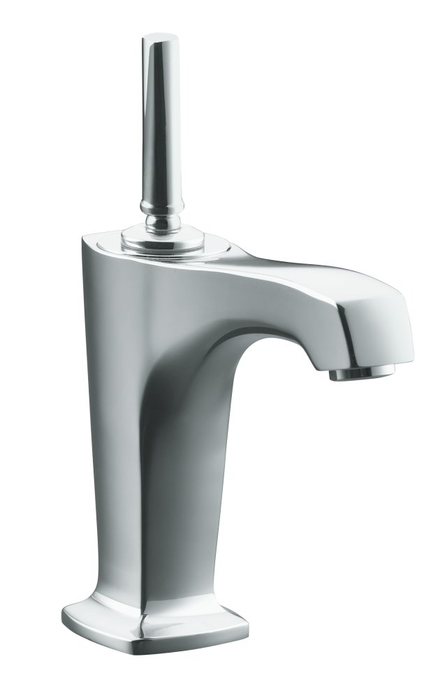 Kohler K-16230-4-CP; Margaux (R) single-control lavatory faucet with 5-3/8"" spout and lever handle; in Polished Chrome; Discontinued Product