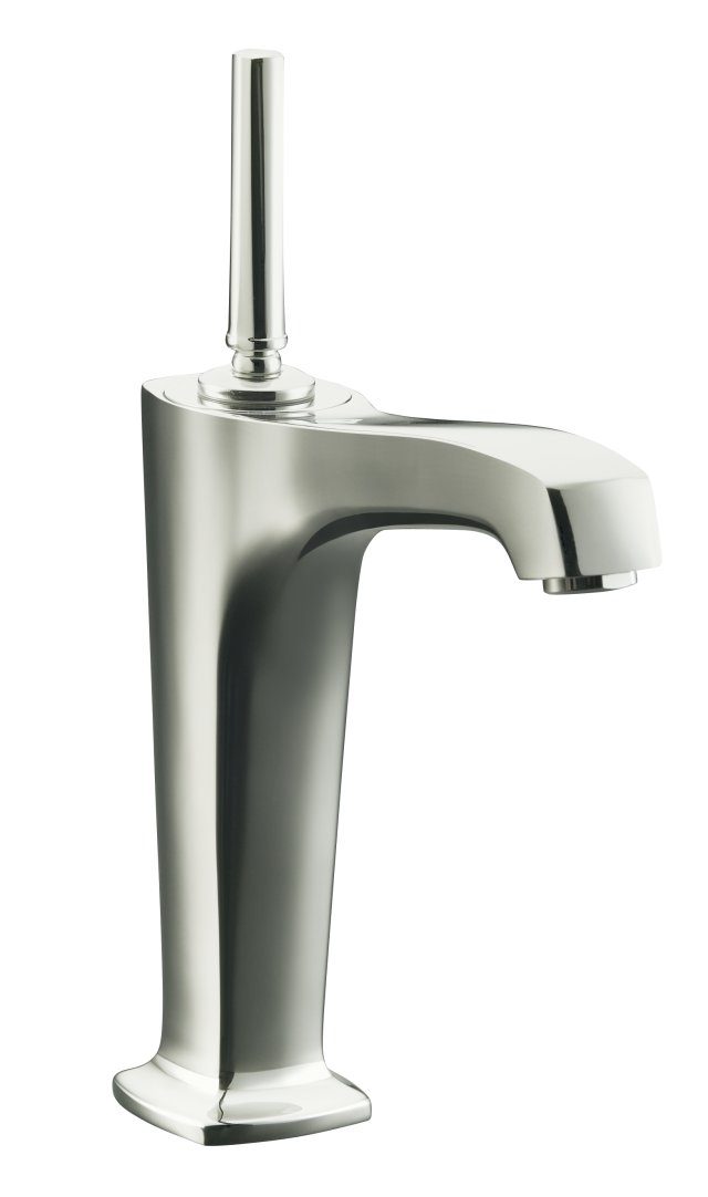Kohler K-16231-4-SN; Margaux (R) Tall single-control lavatory faucet with 6-3/8"" spout and lever handle; in Vibrant Polished Nickel; Discontinued Product
