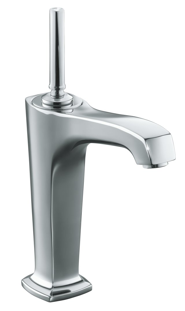 Kohler K-16231-4-CP; Margaux (R) Tall single-control lavatory faucet with 6-3/8"" spout and lever handle; in Polished Chrome; Discontinued Product