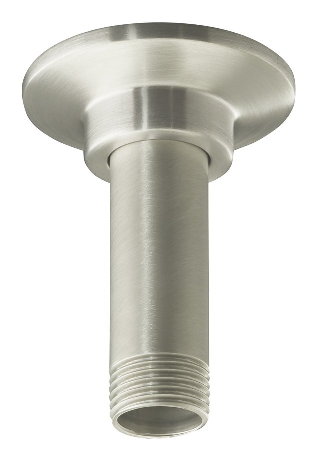 Kohler K-7396-BN; 3" straight ceiling-mount showerarm and flange; in Vibrant Brushed Nickel