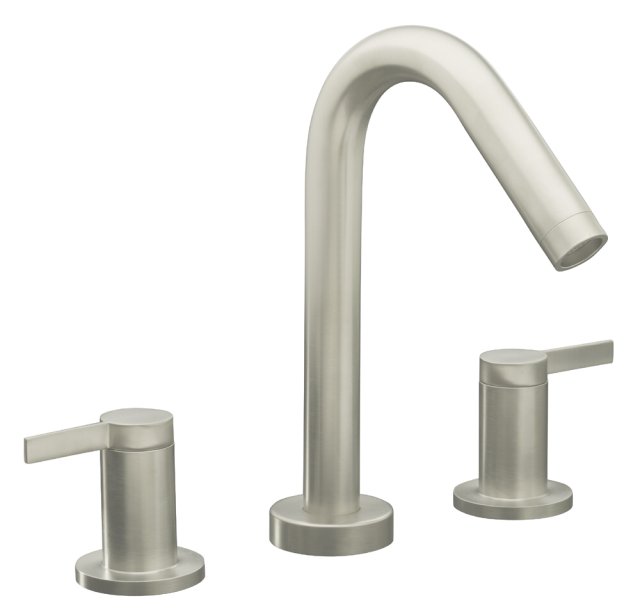 Kohler K-T954-4-BN; Stillness (R) deck-mount high-flow bath faucet trim with lever handles valve not included; in Vibrant Brushed Nickel; Discontinued Product