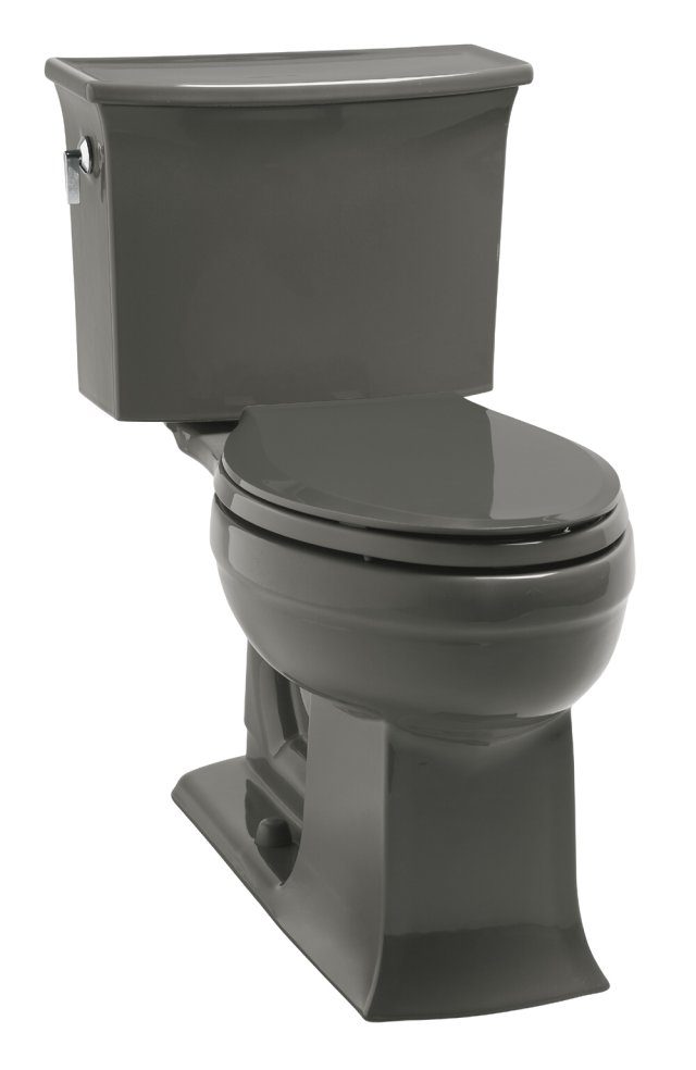 Kohler K-3517-58; Archer (TM) Comfort Height (R) elongated toilet with left-hand trip lever, less seat; in Thunder Grey; Discontinued Product