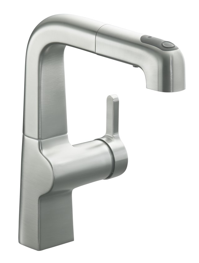 Kohler K-6332-VS; Evoke (TM) single control pullout secondary kitchen faucet; in Vibrant Stainless; Discontinued Product
