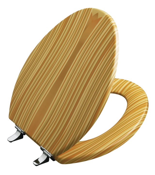 Kohler K-4717-CP-D9 Autumn Tides(TM) Elongated Artful Toilet Seat with Polished Chrome Hinges