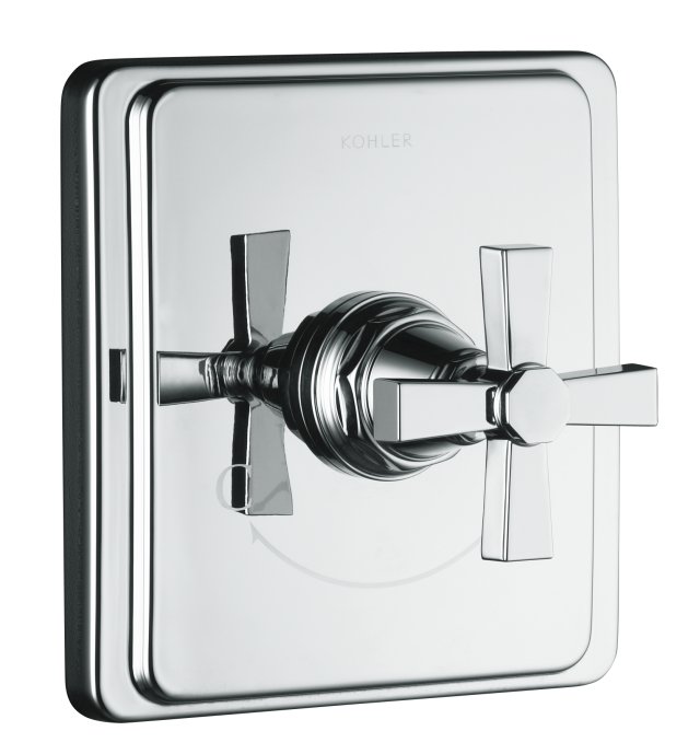 Kohler K-T13173-3A Pinstripe(R) Pure thermostatic valve trim cross handle valve not included