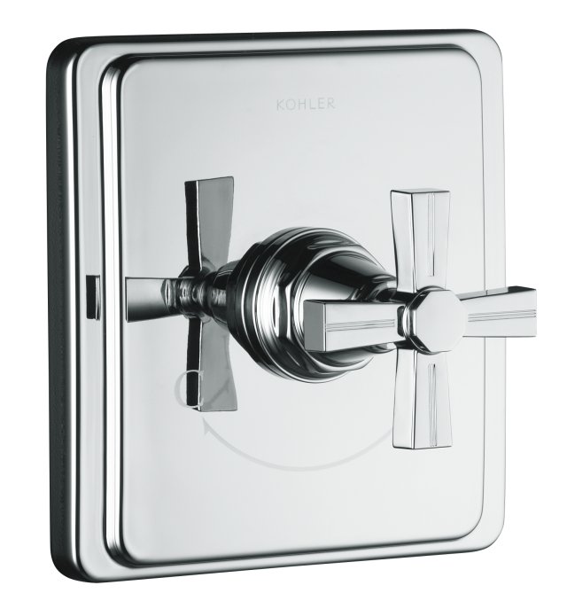 Kohler K-T13173-3B Pinstripe(R) thermostatic valve trim cross handle valve not included