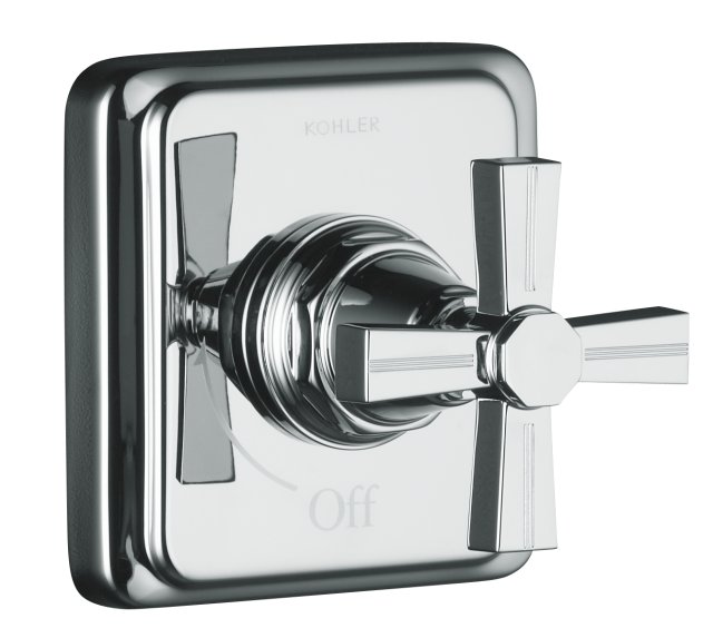 Kohler K-T13174-3B Pinstripe(R) volume control trim cross handle valve not included