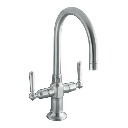 Kohler K-7342-4 HiRise(TM) stainless two handle bar sink faucet