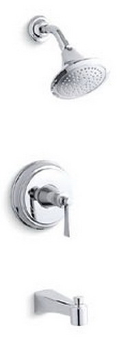 Kohler K-T11077-4-CP; Archer (TM)bath and shower faucet trim withlever handle valve not included;in Polished Chrome; Discontinued Product