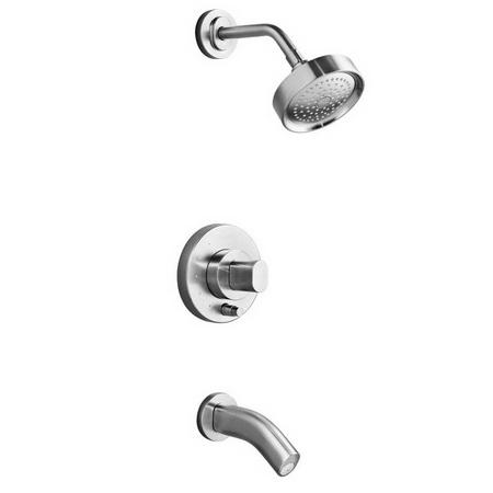 Kohler K-T10055-9-BN; Oblo (R)Rite-Temp (R) pressure-balancingbath and shower faucet trim ovalhandle valve not included; inVibrant BrushedNickel; Discontinued Product