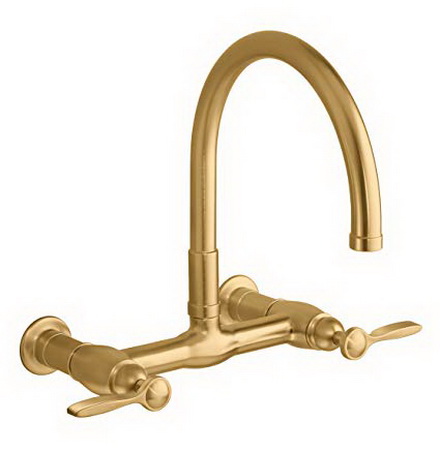 Kohler K-6132-4 Parq(R) wall-mount kitchen bridge faucet