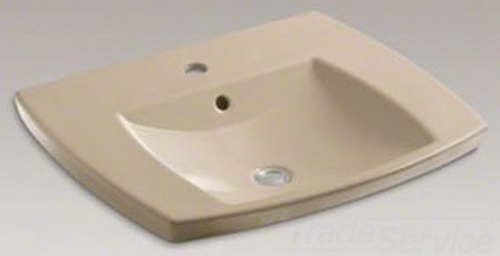 Kohler K-2381-1-33; Kelston (TM) self-rimming lavatory with single-hole faucet drilling; in Mexican Sand; Discontinued Product