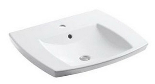 Kohler K-2381-1-45; Kelston (TM) self-rimming lavatory with single-hole faucet drilling; in Wild Rose; Discontinued Product