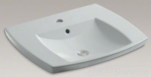 Kohler K-2381-1-95; Kelston (TM) self-rimming lavatory with single-hole faucet drilling; in Ice Grey; Discontinued Product