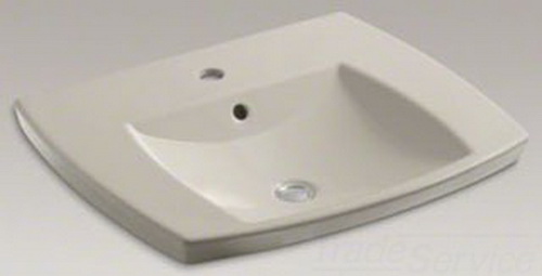 Kohler K-2381-1-G9; Kelston (TM) self-rimming lavatory with single-hole faucet drilling; in Sandbar; Discontinued Product