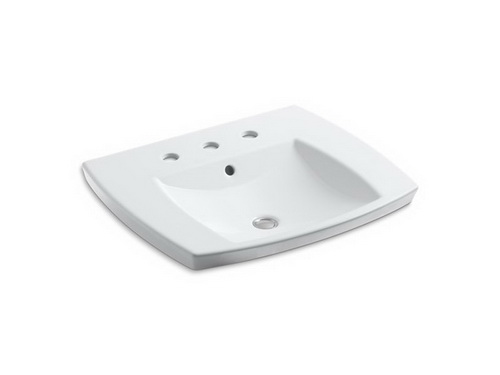 Kohler K-2381-8-0; Kelston (TM) self-rimming lavatory with 8"" centers; in White; Discontinued Product