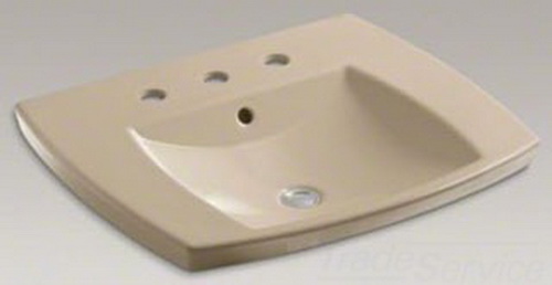 Kohler K-2381-8-33; Kelston (TM) self-rimming lavatory with 8"""" centers; in Mexican Sand; Discontinued Product