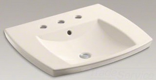 Kohler K-2381-8-55; Kelston (TM) self-rimming lavatory with 8"""" centers; in Innocent Blush; Discontinued Product