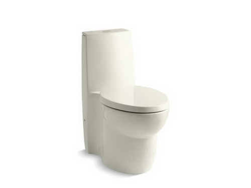 Kohler K-3564-96 Saile(TM)elongated one-piece toilet with dual flush technology and Saile Quiet-Close(TM) toilet seat with Quick-Release(TM) functionality; in Biscuit; Discontinued Product