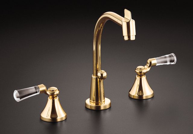 Kohler K-7433-8A Flair widespread lavatory faucet with multi-swivel